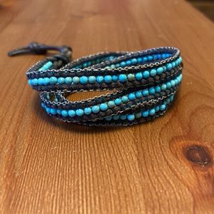 Chan Luu Jade & Leather Wrap Bracelet